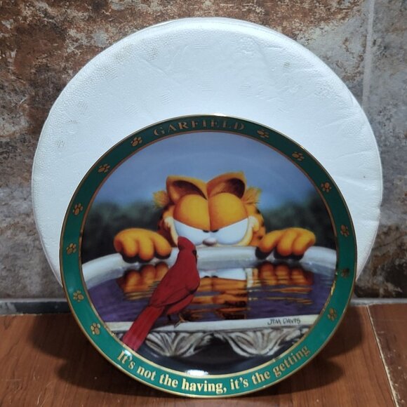 Danbury Mint Decorative Plate A Day With Garfield Its Not the Having Its The Get - Picture 3 of 12